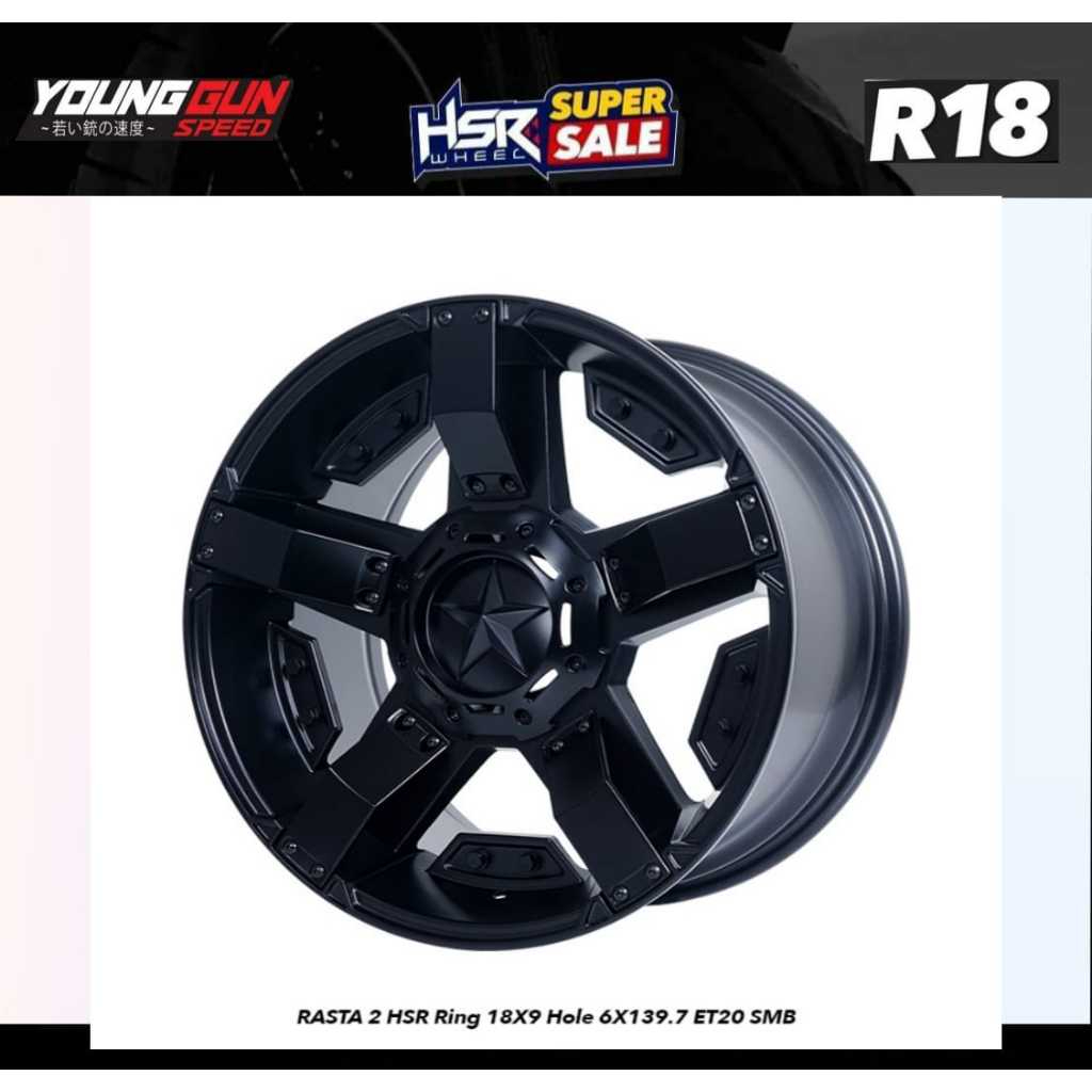 VELG MOBIL RACING RING 18 HSR RASTA 2 PELEK R18 UNTUK FORTUNER DMAX PAJERO SPORT TRITON