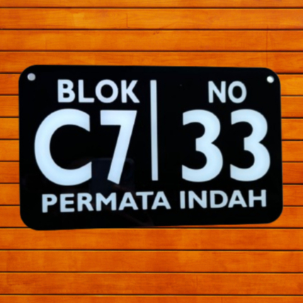 Plat Rumah Custom / Plat Nomor Rumah Akrilik / Plat Nomor Akrilik/ Plat Nomor Minimalis / Plat Rumah
