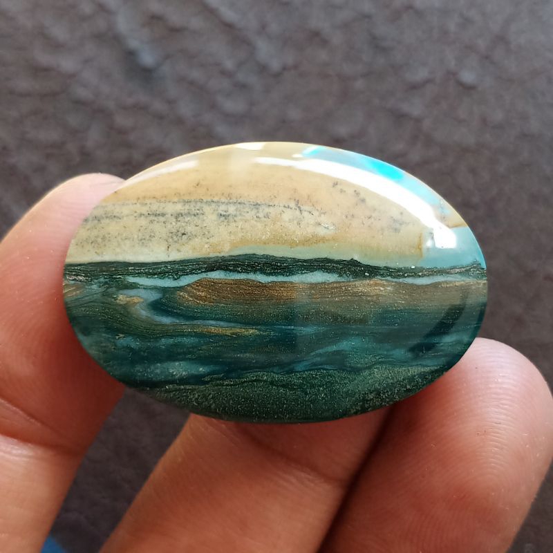 Batu Gambar Landscape - Jasper Gambar Sederhana. Bukan Batu Black Opal Batu Marjan Batu Ijo Garut Pa