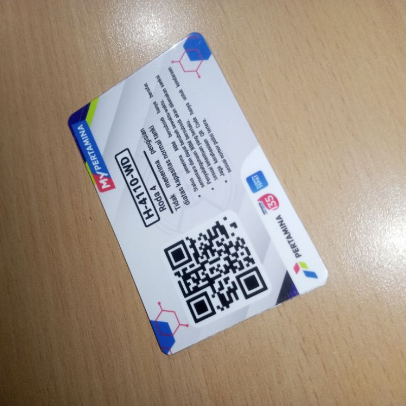 Kartu Pertamina | Kartu QR Code Pertamina | PVC Card