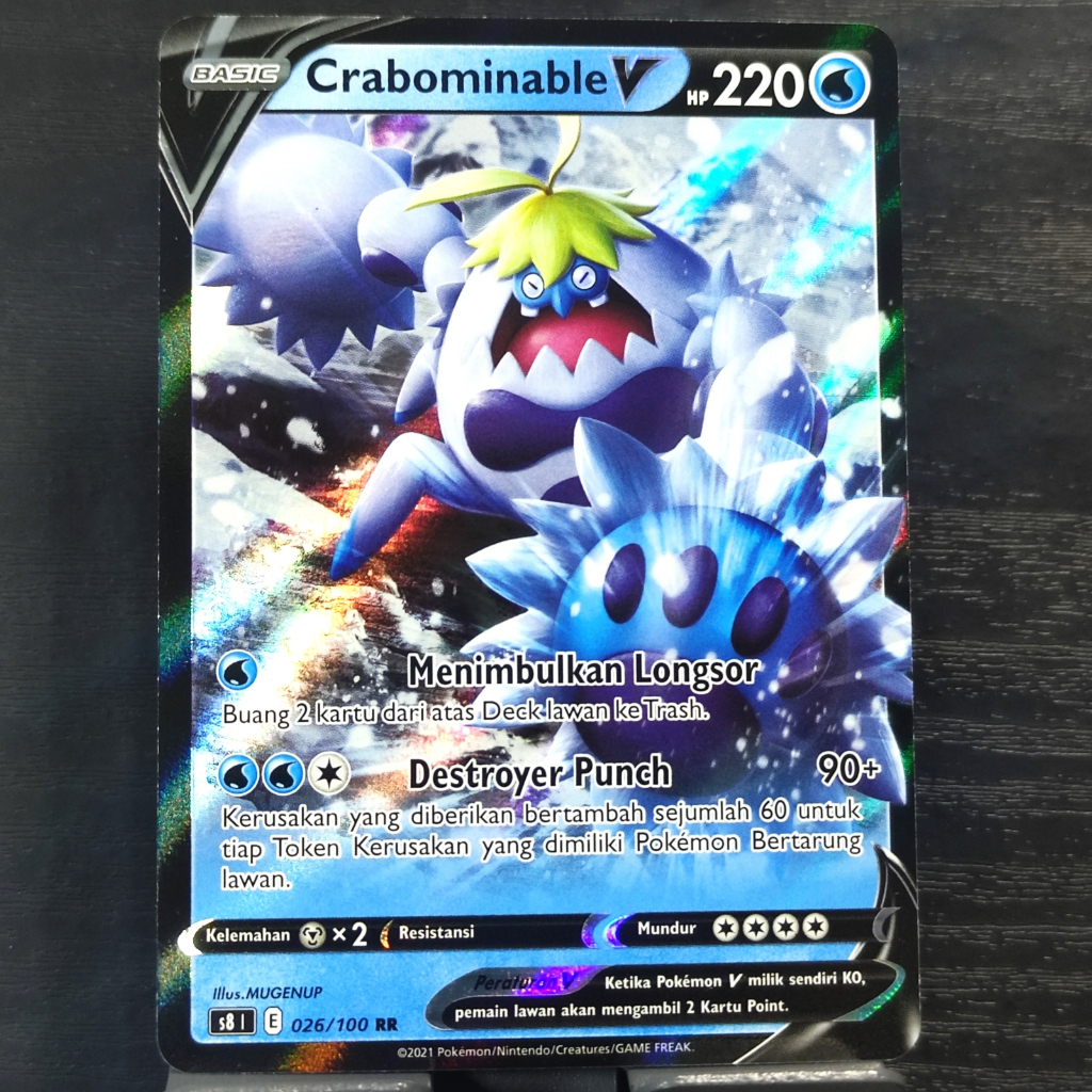 Crabominable V RR s8 HOLO Kartu Pokemon TCG Indonesia