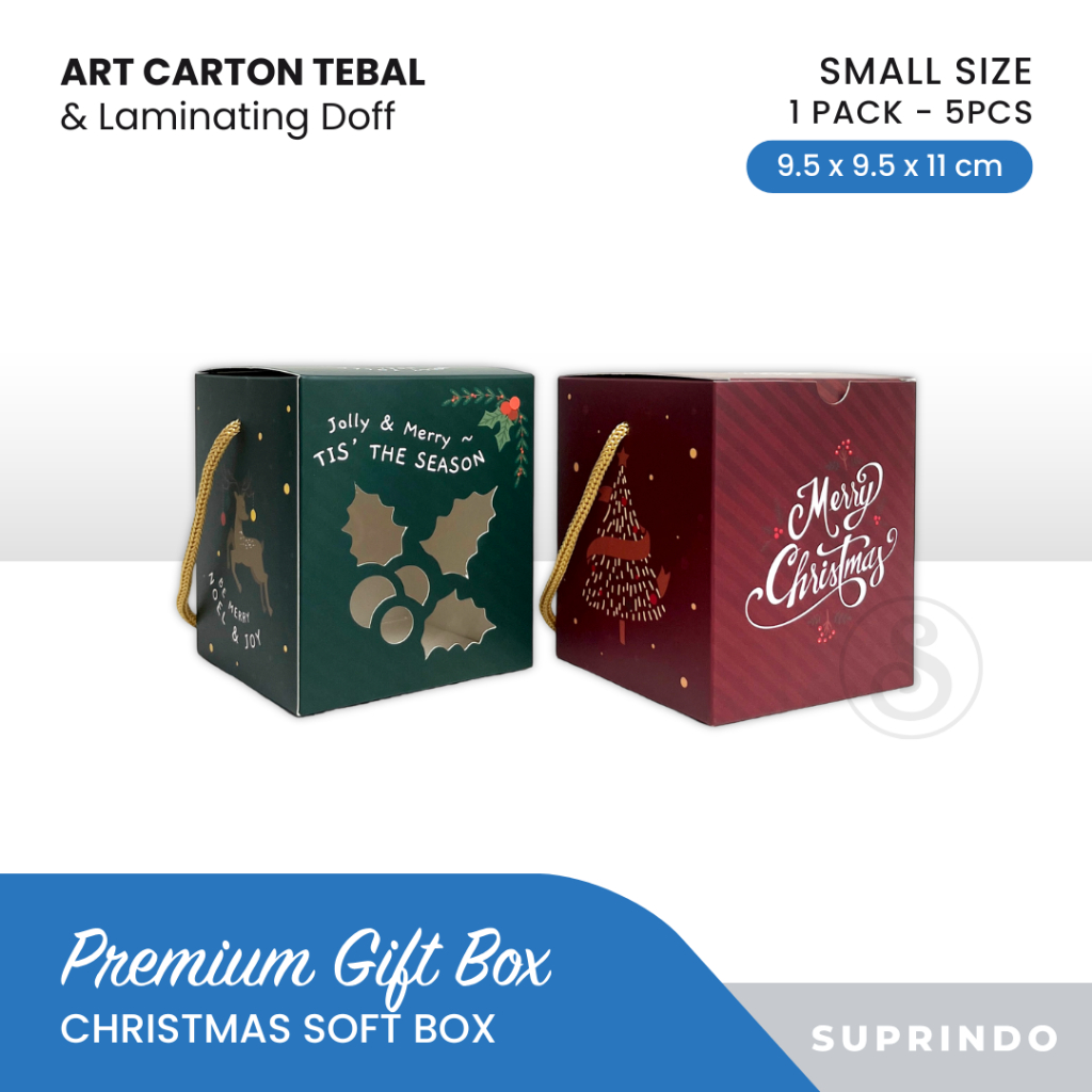 

(5 PCS) PREMIUM SOFT BOX NATAL / CHRISTMAS UK. 9.5 x 9.5 x 11 cm