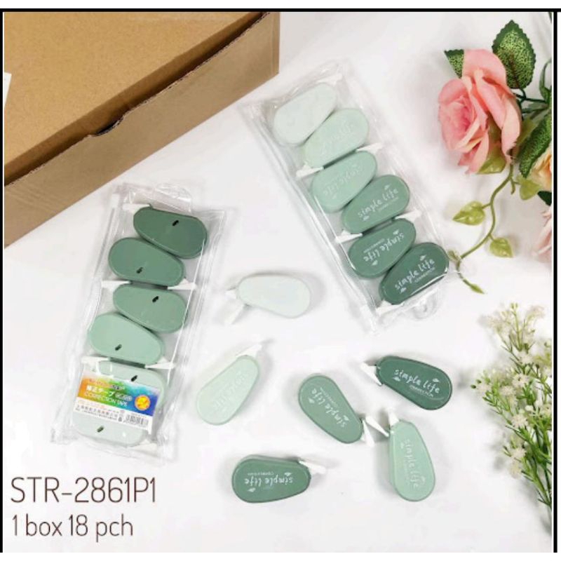 

Correction Tape Pouch isi 6 pcs Bentuk oval warna mix, harga lusin (12 pouch)