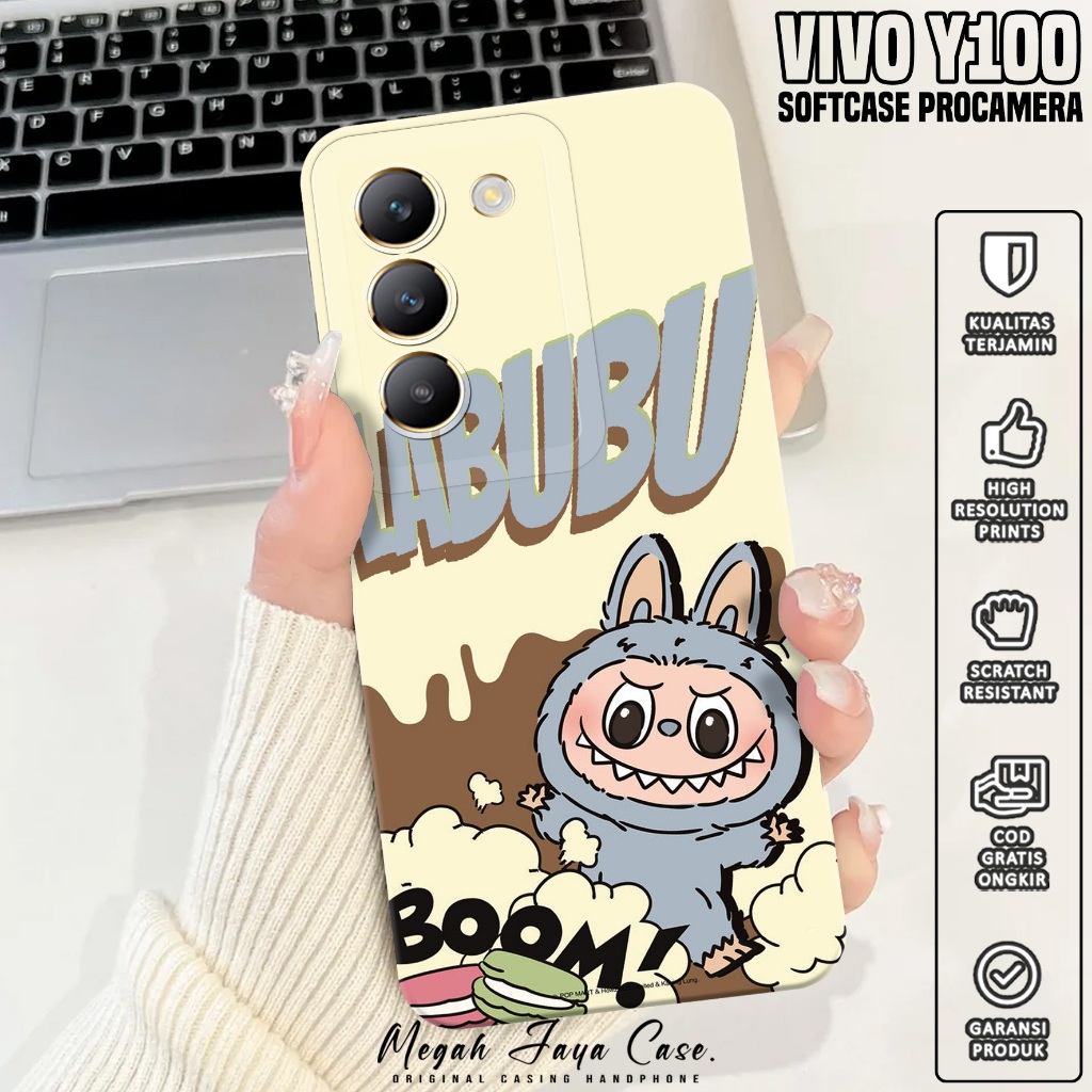 Softcase Hp VIVO Y100 - Case Hp VIVO Y100 Motif labubu - Silikon Hp VIVO Y100 - Softcase Pro Camera 