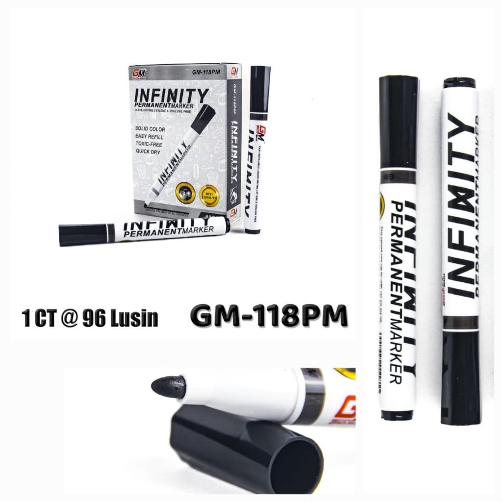 

1 Pack / 12 Pcs Spidol Permanent Marker Merek GM Infinity