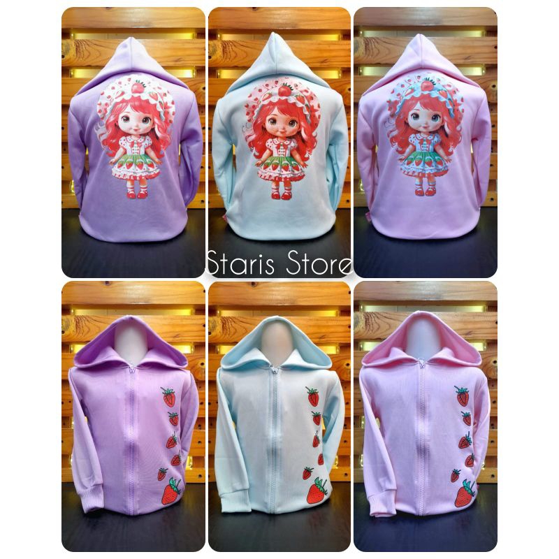 Jaket Anak Perempuan Strawberry Girl Bahan Fleece/Jaket Anak/Jaket Anak Cewek Murah/Jaket Anak Perem