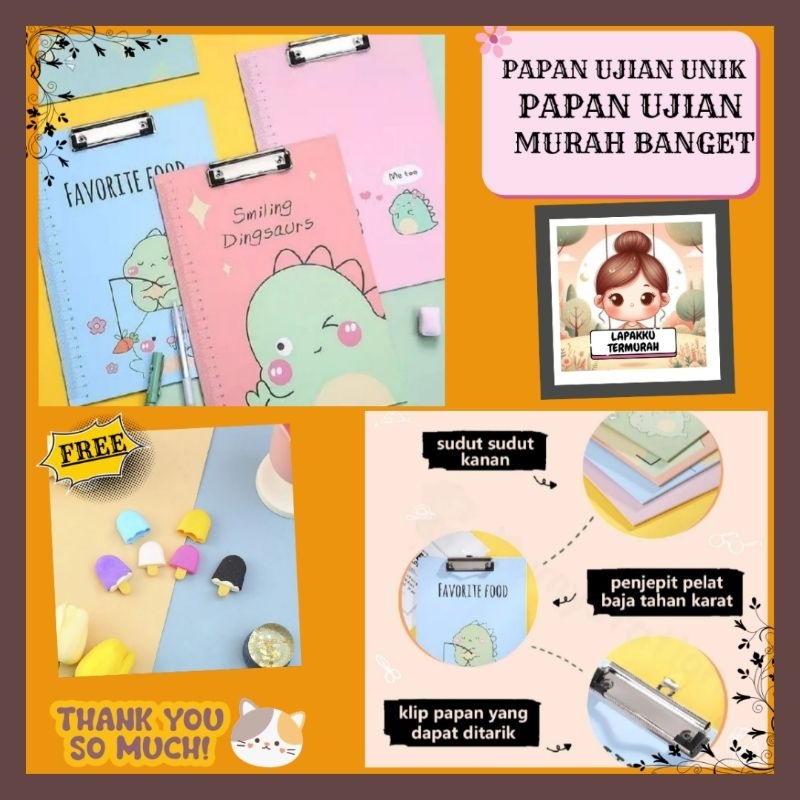 

PAPAN UJIAN KARAKTER NEW MURAH FREE PENGHAPUS / PAPAN UJIAN MURAH BANGET