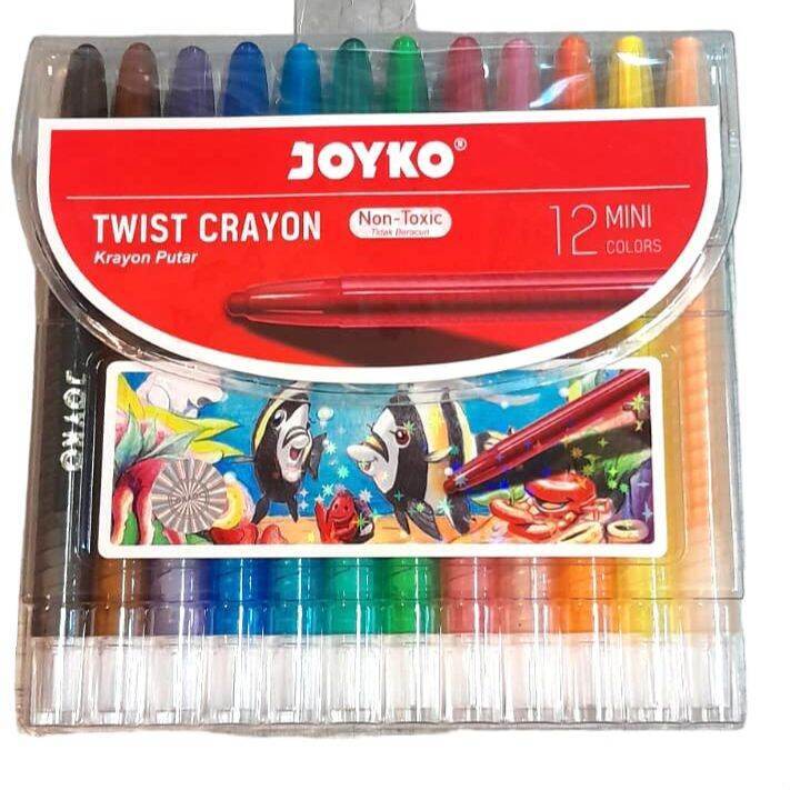 

(1pack) Crayon putar joyko isi 12 mini