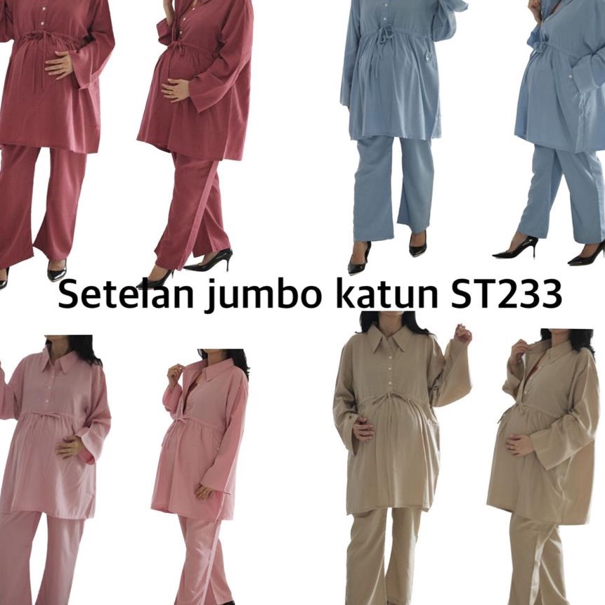 KF7 Baju hamil Setelan jumbo hamil menyusui lengan panjang ST233