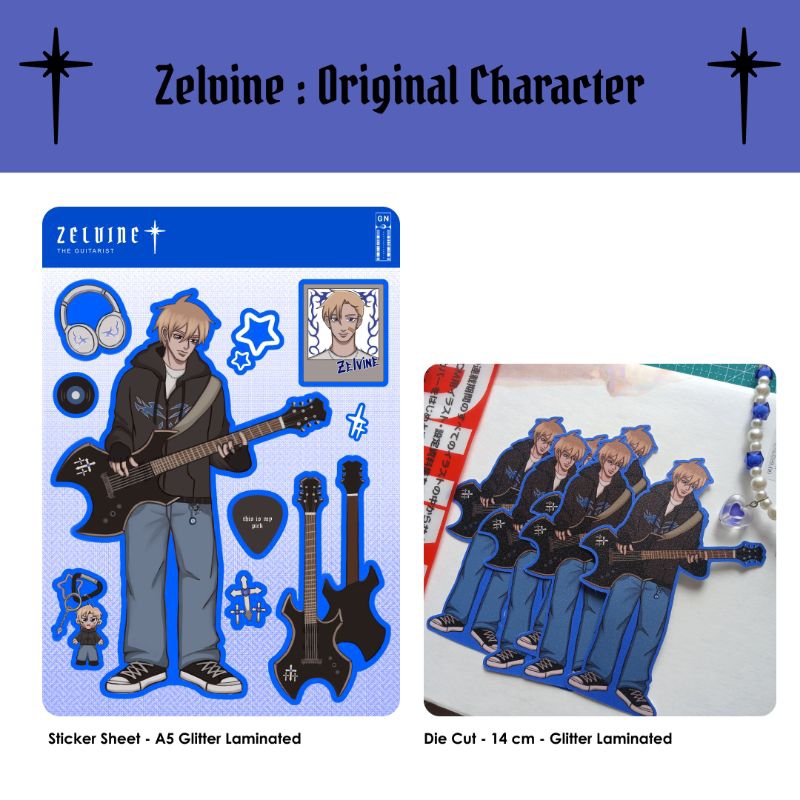 

The guitarist - Zelvine Sticker by Genovevanadin