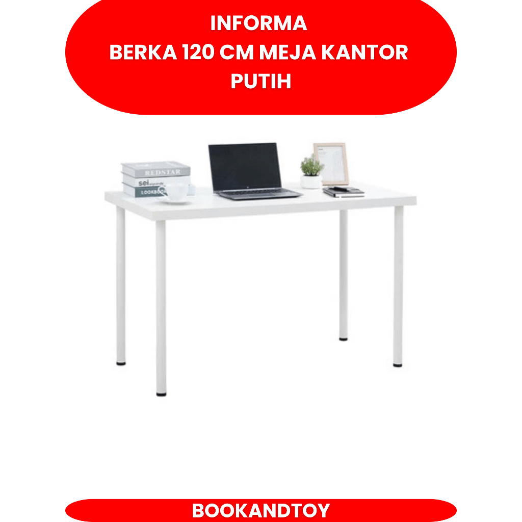 Informa Berka 120 Cm Meja Kantor Putih Office Table White