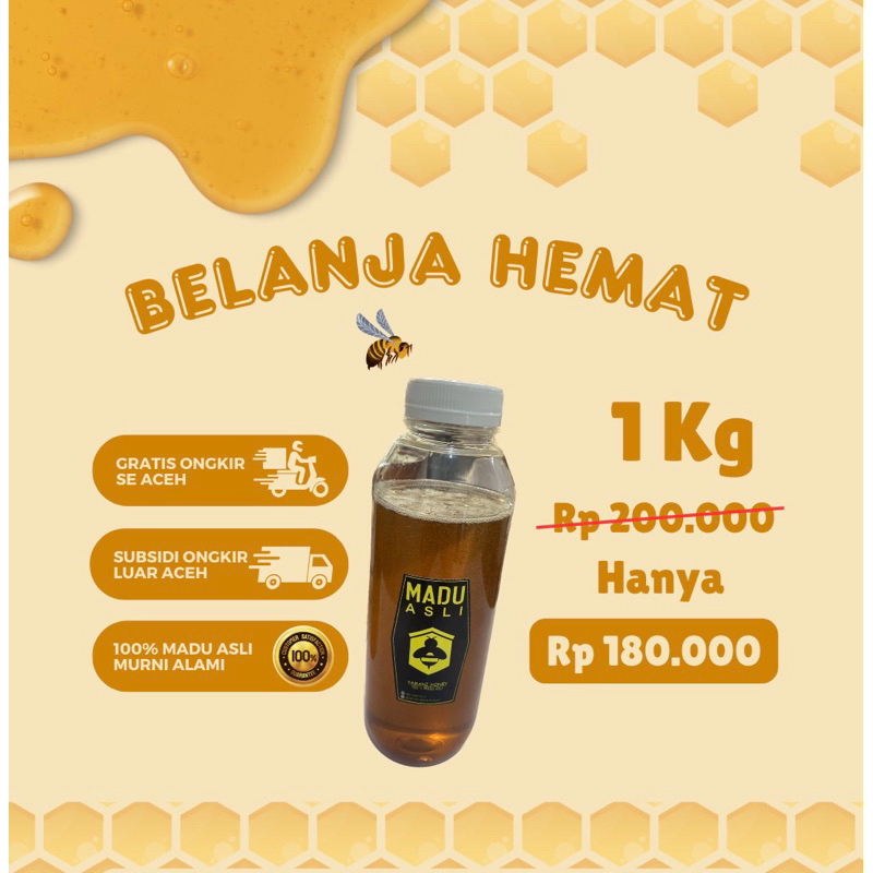 

MADU BUDIDAYA ASLI ALAMI WARNA TERANG 1 KG (1000gr)