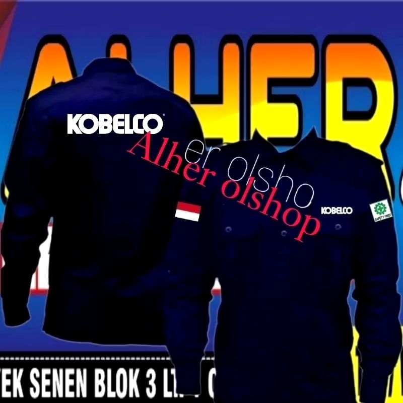 Kemeja Kobelco baju Kobelco seragam Kobelco Pdh Kobelco Pdl Kobelco kemeja kerja Kobelco baju kerja 