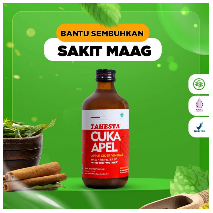 

TAHESTA CUKA APEL 320ML - cuka apel tahesta oginal plus bubble warp herbal diet sehat lambung