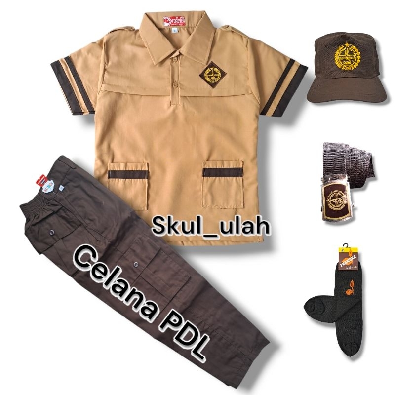 Set Lengkap Seragam Pramuka Siaga Baju Pendek List Celana PDL Pramuka Panjang