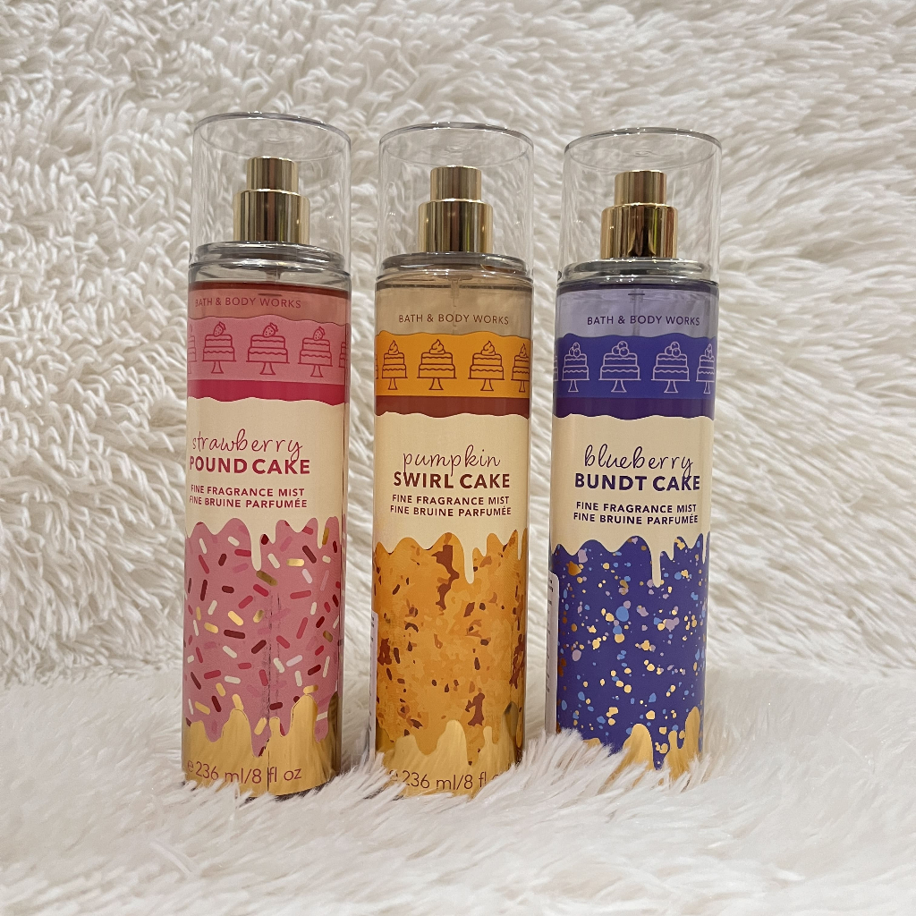 SALE BBW Bath and Body Works Body Mist Parfum Fine Fragrance Mist 236 ml Strawberry Pound Cake / Pum