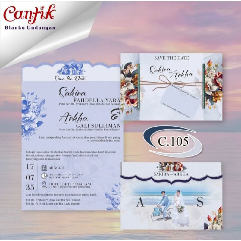 Cetak Undangan Motif Cantik 105