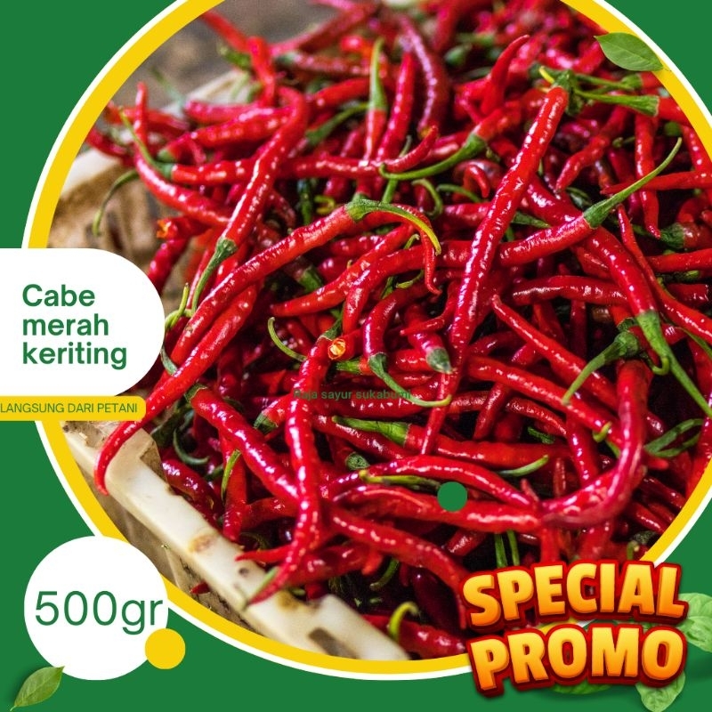 

Cabe merah keriting 500 gr/setengah kilo