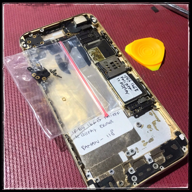 [ bahan-118 ] iPhone 6 16 GB FMI off-Sim OK | Housing tidak lengkap & Mesin | ic Display Error | Non