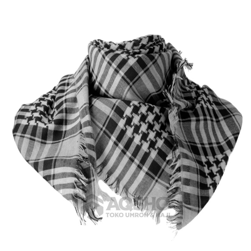 SORBAN ARAB / SORBAN HITAM PUTIH / SORBAN PALESTINA / SORBAN DEWASA