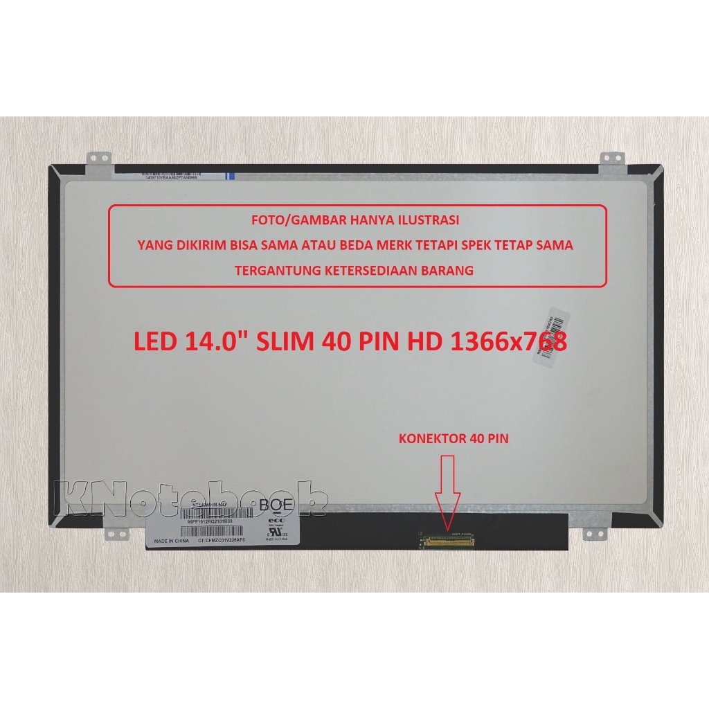LCD LED 14.0 Slim 40 Pin Acer Aspire V5-471 V5-471G V5-471P V5-471PG