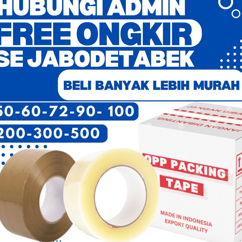 

KODE A1I 1 DUS Lakban Bening Coklat 45mm 1 9 Yard 2 3 5 Yard OPP Packing Tape 2 Inch 5 6 72 Yard