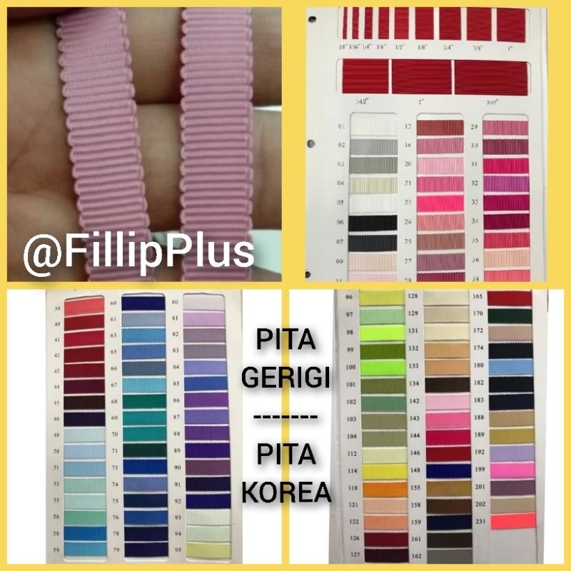

1 Yard (90cm) - 3.8 cm | Pita Gerigi | Pita Korea Grosgrain Gerigi