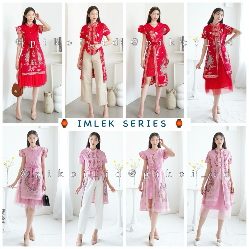 Cheongsam wanita merah / couple imlek batik / qipao dress modern / dress sincia / cheongsam premium
