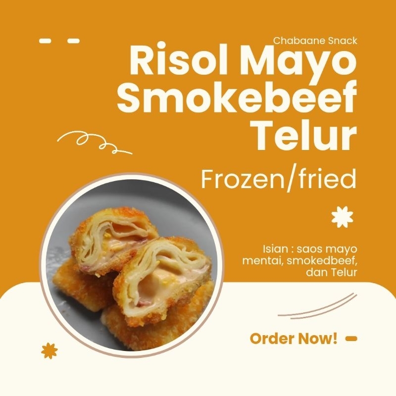 

RISOL MAYO SMOKEDBEEF TELUR FROZEN/FRIED | SNACK BOX | HAMPERS | HANTARAN LAMARAN | HANTARAN PERNIKAHAN