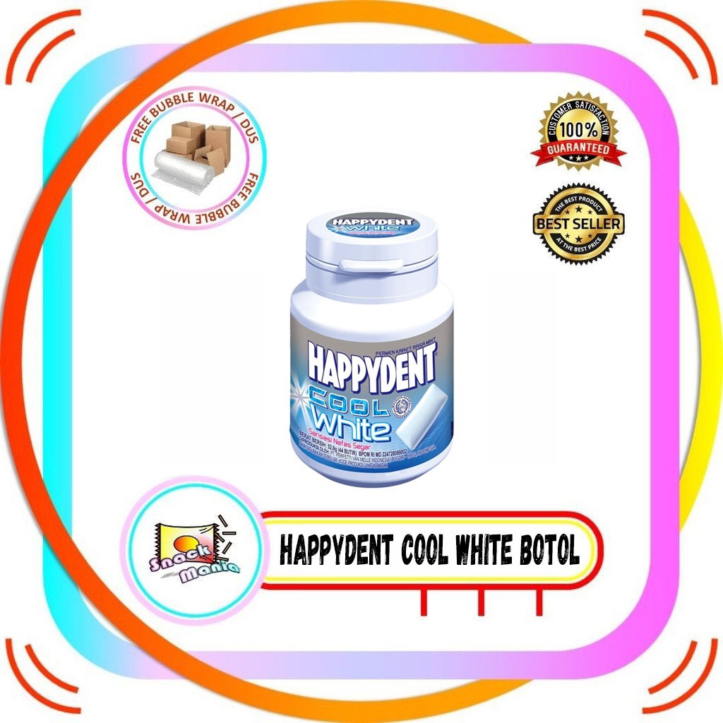 

Happydent Cool White Permen Karet Rasa Mint Botol ~ 61.6 gr Chewing Gum