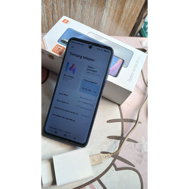 HP REDMI NOTE 10 5G RAM 8/128 SECOND LENGKAP FULL SET
