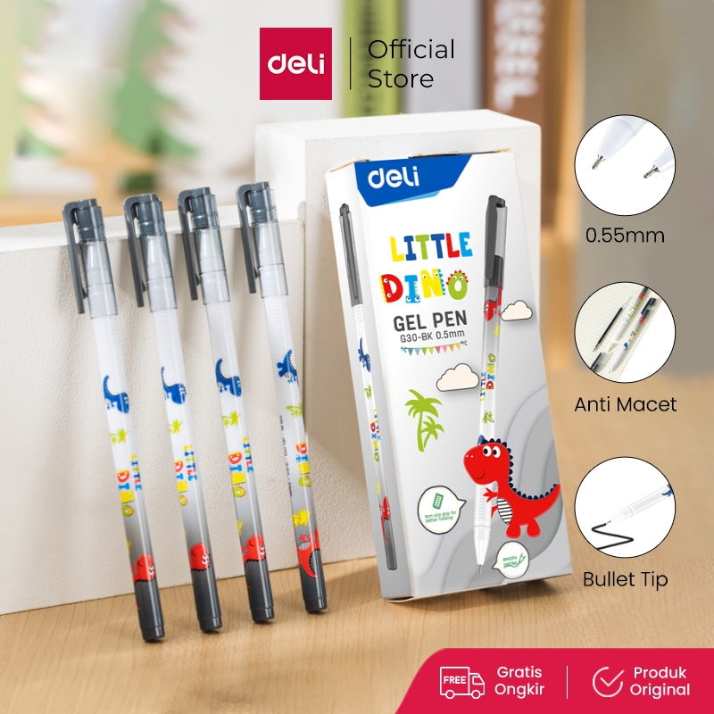 

Deli Pulpen Gel / Gel Pen 0.5mm Motif Dino EG30 3 6 12 pcs