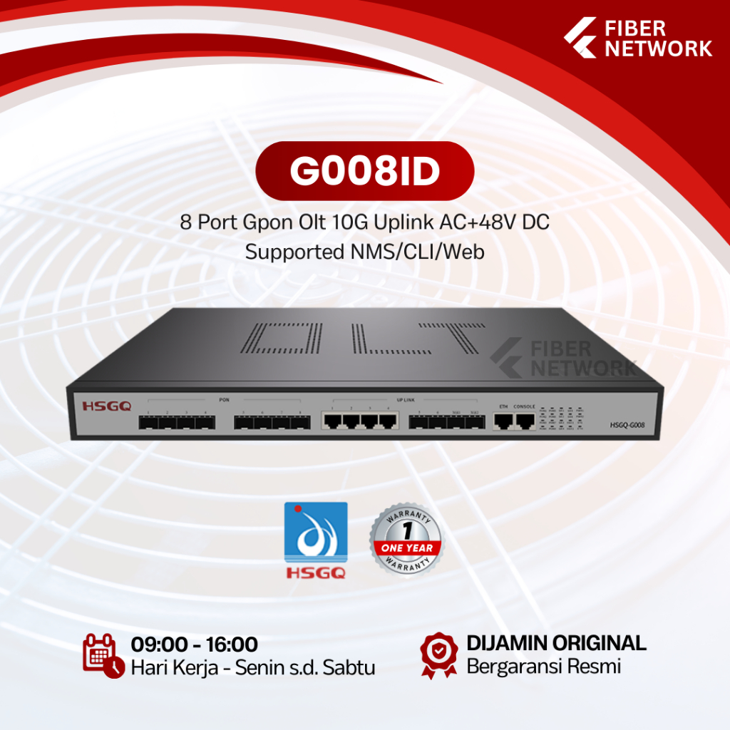 G008ID HSGQ 8 PORT GPON SFP SLOTS 2*1G SFP+ UPLINK SLOT