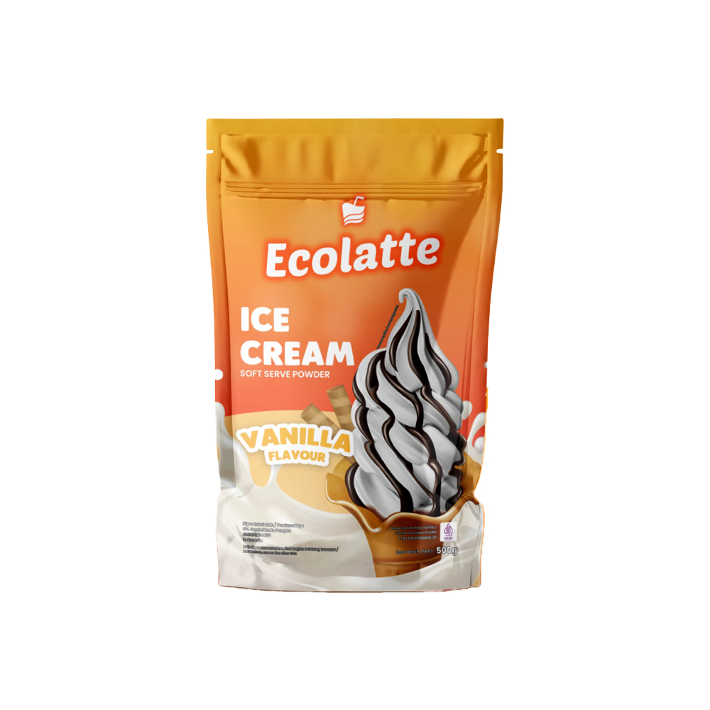 

Ecolatte Soft Serve Vanilla / Bubuk Ice Cream 1kg