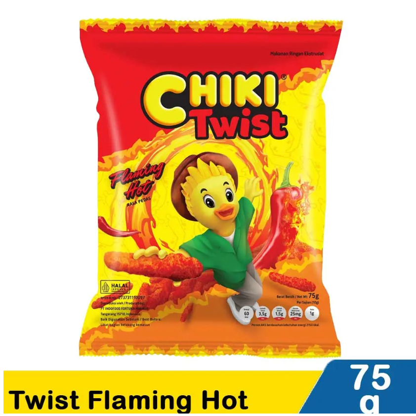 

Chiki Snack Twist Flaming Hot 75 Gram