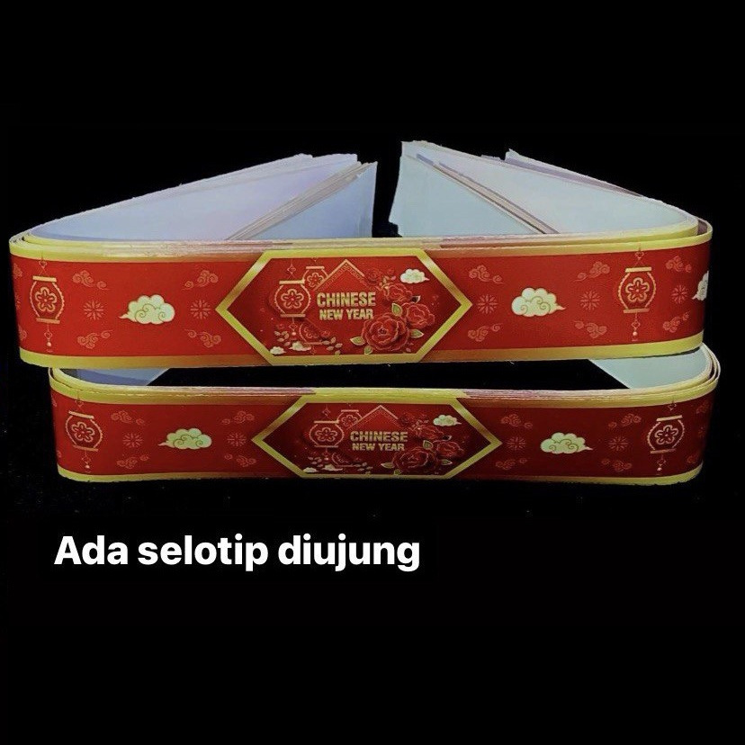 

(25 Pcs)Paper Belt Chinese New Year 3.5x50 Cm Sabuk Toples Kue Kering Imlek Paperbelt Hampers