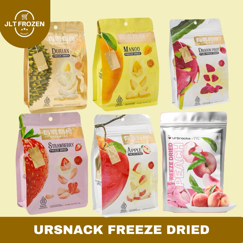 

Ursnack Freeze Dried Fruit / Keripik Cemilan Buah / Kripik Buah Durian / Mangga / Buah Naga / Apel / Stroberi / Peach