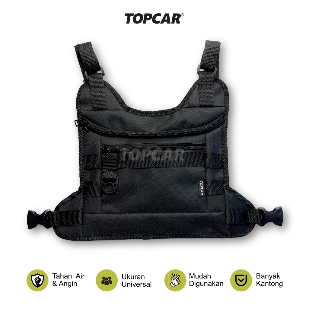 TOPCAR Pelindung Tas Dada Rompi Biker Motor Jaket Touring Gojek Grap