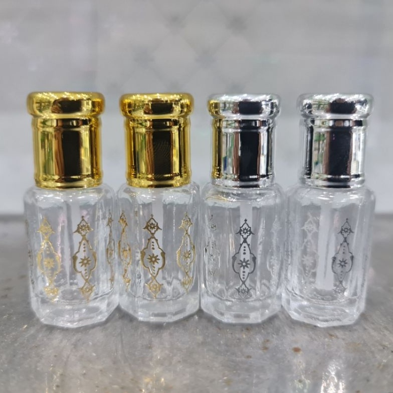 KODE R52N Botol Tola Batik isi 24 Botol 6ml dan 3ml  Botol tola ukir batik gold silver
