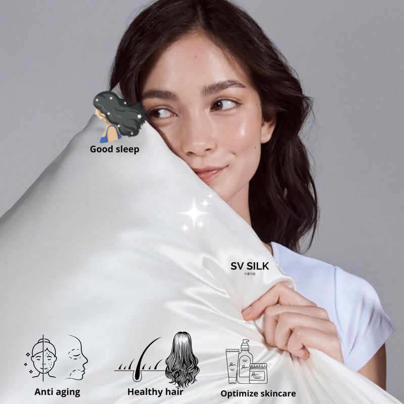 SARUNG BANTAL SATIN SILK ANTI JERAWAT PILLOW CASE SV SILK SARUNG BANTAL SATIN BANTAL ANTI JERAWATGRA