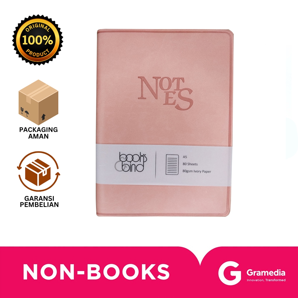 

Gramedia Bali - BOOKS&BIND NB -NOTES- DEBOSS A5 CORAL PINK