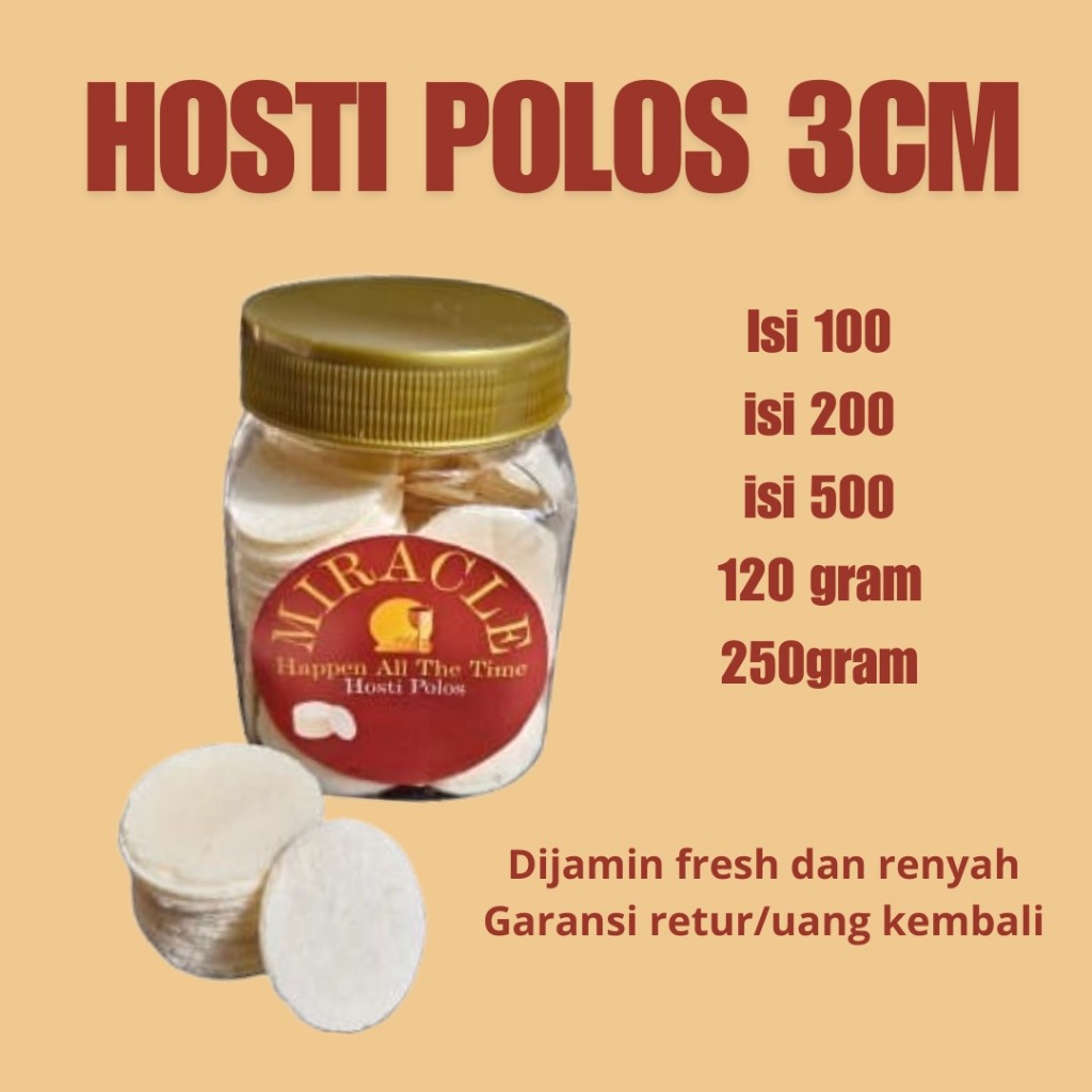 

Roti Perjamuan Hosti 250 Gr - Hosti 250 Gram - Hosti Murah - Hosti Polos -Remahan Hosti-Simping