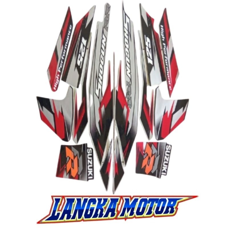 Shogun Striping Stiker body Suzuki NEW SHOGUN robot FL 125 RR Silver Hitam