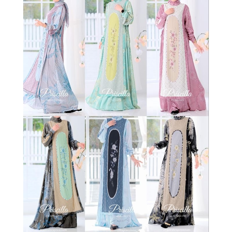 Priscilla Series (Dress+Scarf) by Azzahra Premium Syarii (SALE)