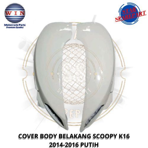 win cover body tebeng belakang kanan kiri scoopy fi K16 2013 2016 putih non original
