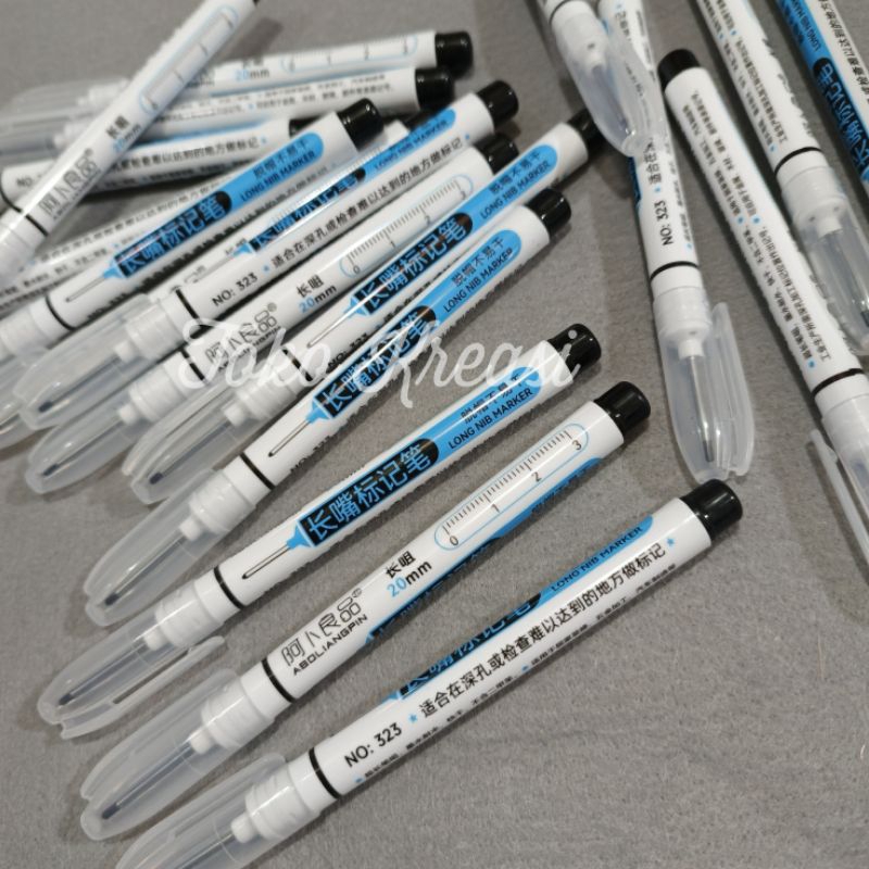 

Spidol Permanen Waterproof Long Nib Marker 0.7 mm N323 Original Universal High Quality Tinta hitam
