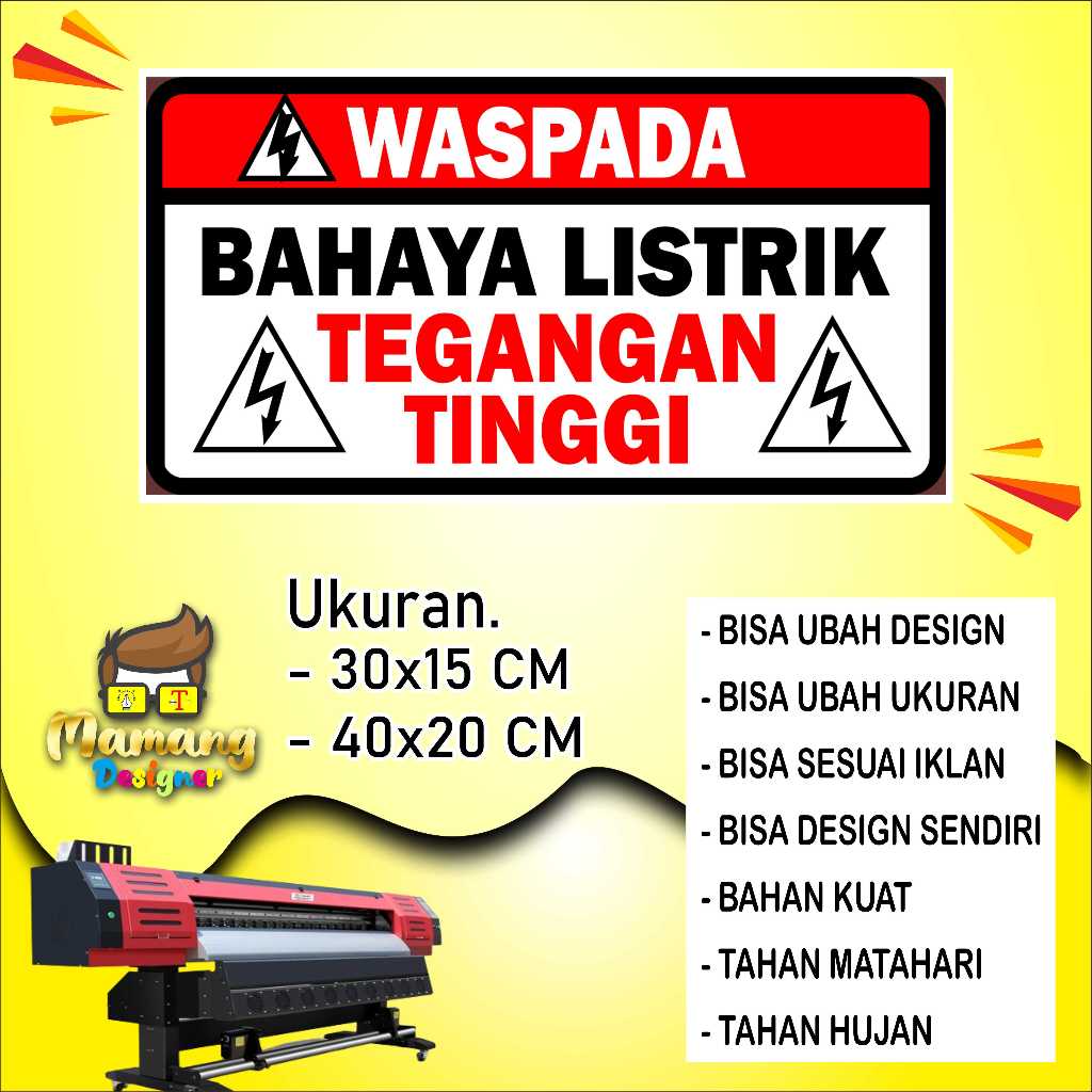 

Sticker Waspada Tegangan Tinggi Putih