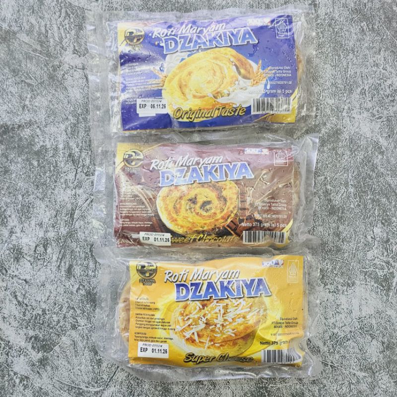 

Roti Maryam Dzakiya Dengan Variant Rasa Original | Swet Chocolate | Super Cheese isi 5pcs