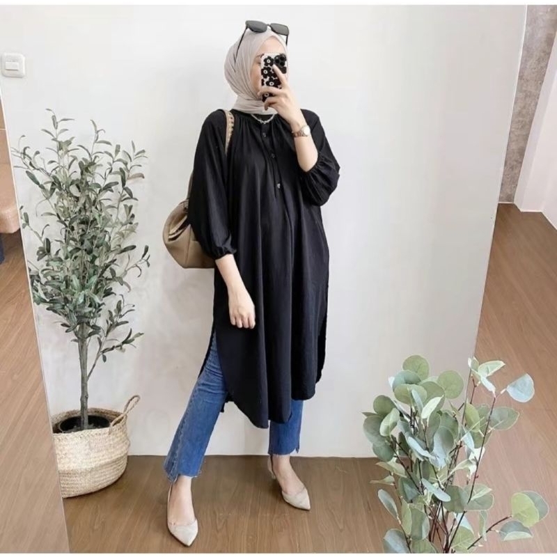 Tunik Crinkle Airflow- Atasan Muslim Wanita - Tunik Crinkle Airflow