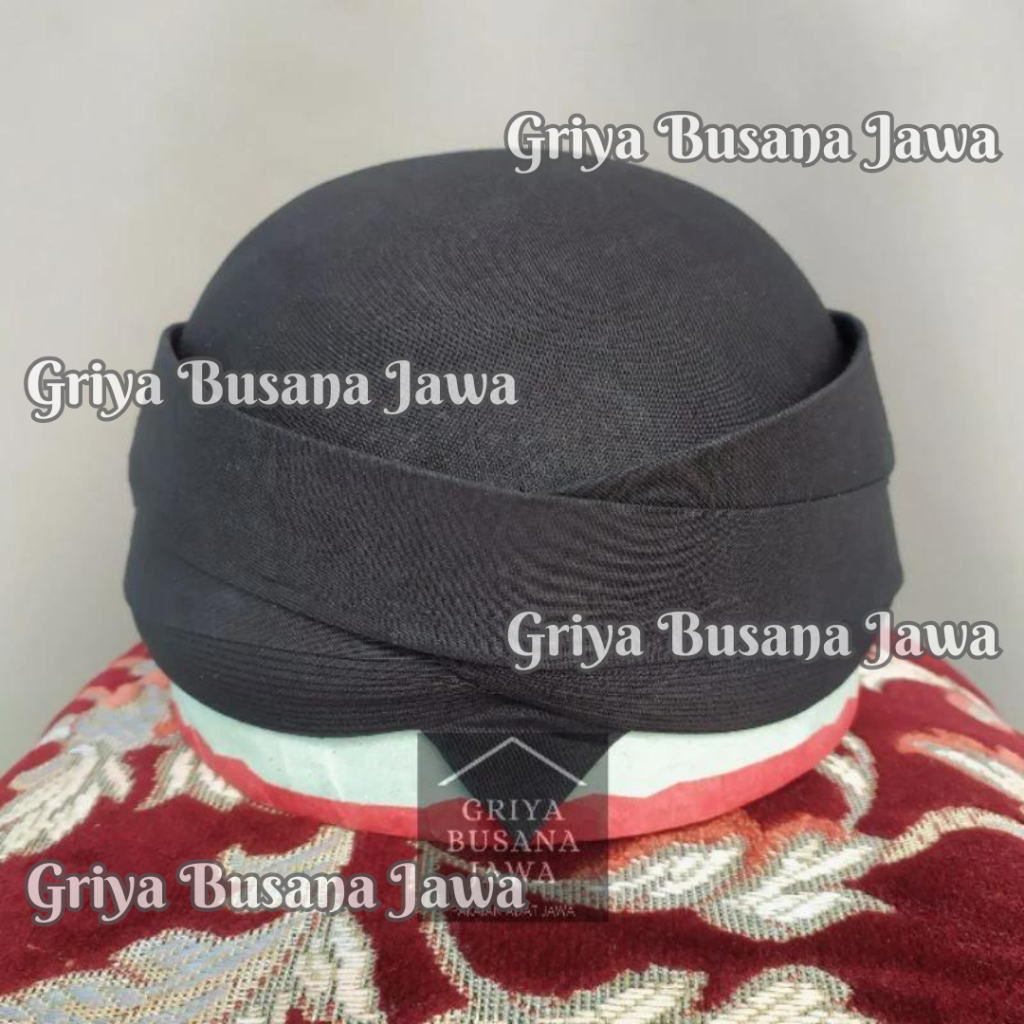 Blangkon Solo Cekok Mondol Alusan Hitam Polos